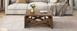 English Elm Transformer Solid Wood Convertible Table Adjustable Height Expandable Top for Small Spaces Walnut N735P406282D