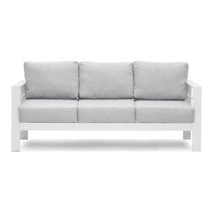 English Elm 5 Pieces Outdoor All-Weather Conversation Set, Sectional Sofa, Aluminum Couch - Light Gray Cushions