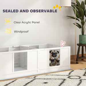 English Elm Pawhut Whelping Box For Dogs - Durable Two-Room Design, Clear Panels, Waterproof Pad, Easy Access W2225P249980-GIGA