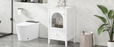 English Elm 20" Bathroom Vanity With Sink, Bathroom Cabinet With Soft Closing Glass Door, A Drawer, White