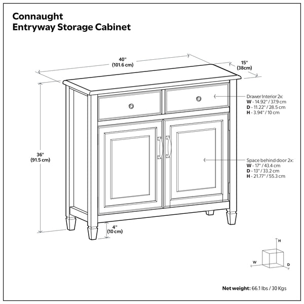English Elm Connaught Coastal Cottage Pine Cabinet with Raised Panel Doors for Narrow Entryways B136P436038
