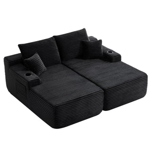 English Elm New Cloud Sectional Sofa Deep Plush Seat Double Chaise Low Profile Modern Lounge W3975P475548