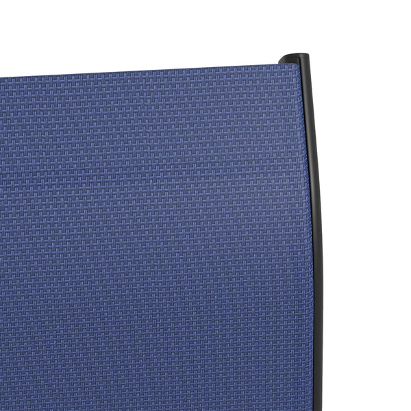 English Elm Outsunny 360° Swivel Outdoor Bar Stools - Set Of 2 Navy Blue Steel Frame Chairs For Patio Comfort W2225P174464-GIGA