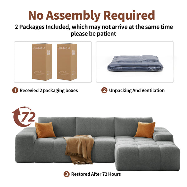 English Elm L-Shaped Modular Sofa - No Assembly, Deep Seat Comfort, Soft Upholstery For Modern Living Spaces W3737S00006