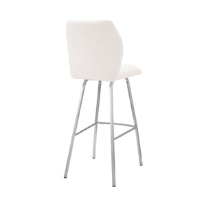 English Elm Mirano Modern White Faux Leather Bar Stool With Brushed Stainless Steel Frame - Stylish Comfort & Versatility B2736P268598