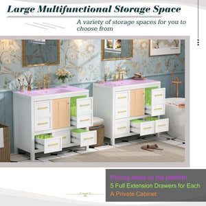 English Elm 72'' Elegant Freestanding Bathroom Vanity Set With Resin Sink, Soft-Closing Drawers & Ample Storage N710SS00012K
