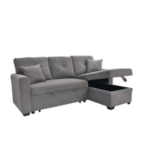 English Elm Sleeper Sectional with Pull Out Bed Storage Chaise Tufted Polyester Living Room W5568S00039