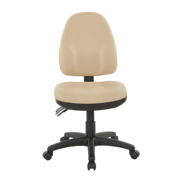 OSP Home Furnishings Dual Function Ergonomic Office Chair with Lumbar Support and Adjustable Foam Seat Buff 36420-R104