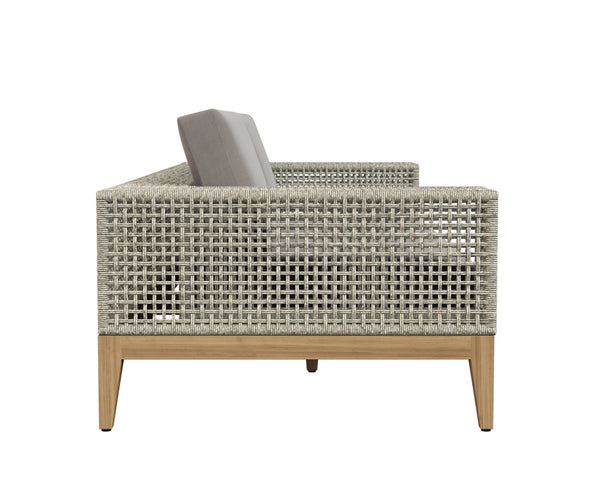 Sunpan Salerno Sofa - Sophisticated Outdoor Armchair with Durable Teak Wood and Weather-Resistant Frame Palazzo Taupe