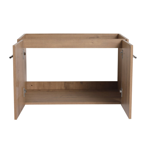 English Elm 30 30 Inch Soft Close Vanity with Resin Sink, Open Shelf Storage & Rust‑Resistant Metal Handles, KD-Pack W999P188194