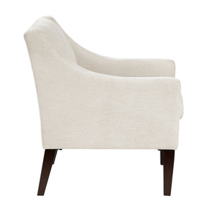 English Elm Contemporary Button-Tufted Accent Chair with Plush Fabric, Curved Arms and Solid Wood Legs for Living Beige 26.5 L x 28.5 W x 22.5 H B011P281833
