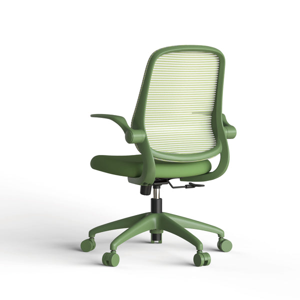 English Elm Ergonomic Mesh Back Task Chair with Flip Armrests High Density Foam Seat 500lb Capacity Green W5280P464455