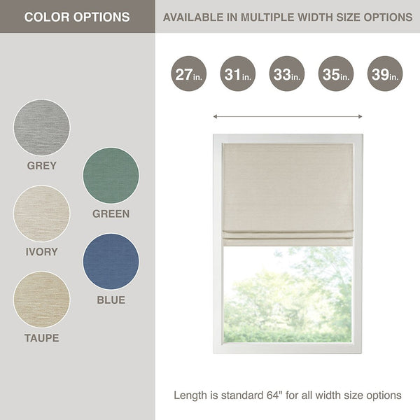 English Elm Printed Faux Silk Room Darkening Cordless Roman Shade with Thermal Backing, OEKO‑TEX Certified Energy Efficient Window Covering taupe 6.04 L x 11.42 W x 7.48 H B03598313