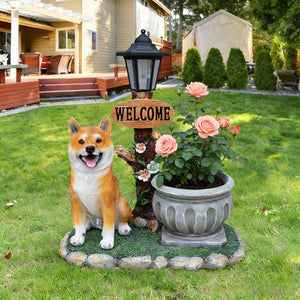 English Elm Sitting Corgi Resin Planter Sculpture Whimsical Porch Garden Decor with Succulent Cavity W5398P464247