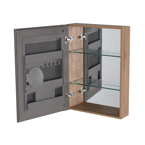 English Elm 20'' Wall Mounted Bathroom Medicine Cabinet with Mirror Adjustable Shelves Plywood W999P470282