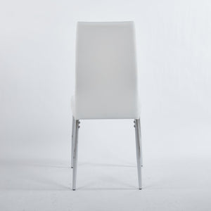 English Elm 1+4,5Pieces Contemporary 5-Piece Dining Set With Glass Top & Metal Legs – Stylish Table For 4-6 People W234S00119