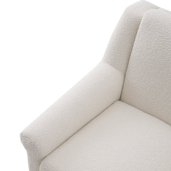 English Elm Modern Boucle Accent Chair Sculpted Flared Arms Birch Legs Mid-century Living Room N723P426251A