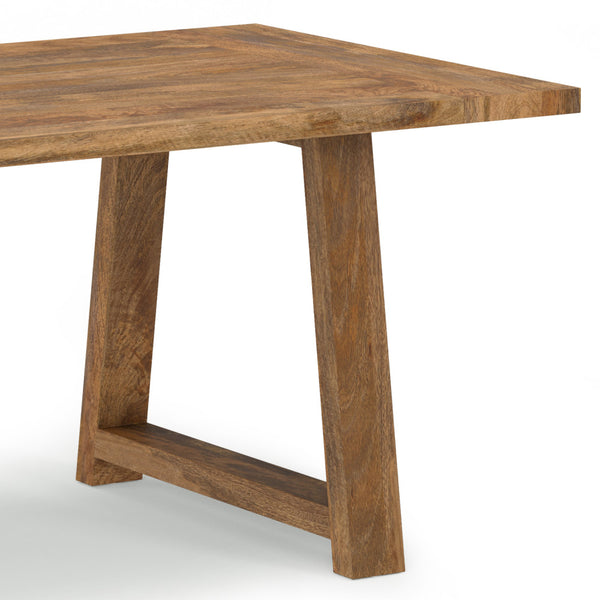 English Elm Whitley Solid Mango 72" Farmhouse Dining Table in Burnt Wax — Trestle Base, Durable Low‑VOC Finish B136P203496