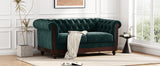 Christopher Knight Home® - Noble House - - Vivalux 59.44" Chesterfield Velvet Loveseat Sofa,2-Person Rolled Arm Dutch Plush Upholstered Sofa Couch With Tufted Button For Living Room, Bedroom, Small Places,Forest Green