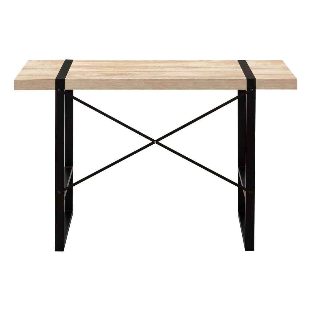 English Elm Computer Desk - Stylish Natural Laminate With Black Metal Frame, Perfect For Home Office & Study B2710P219880