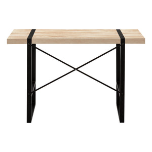 English Elm Computer Desk - Stylish Natural Laminate With Black Metal Frame, Perfect For Home Office & Study B2710P219880