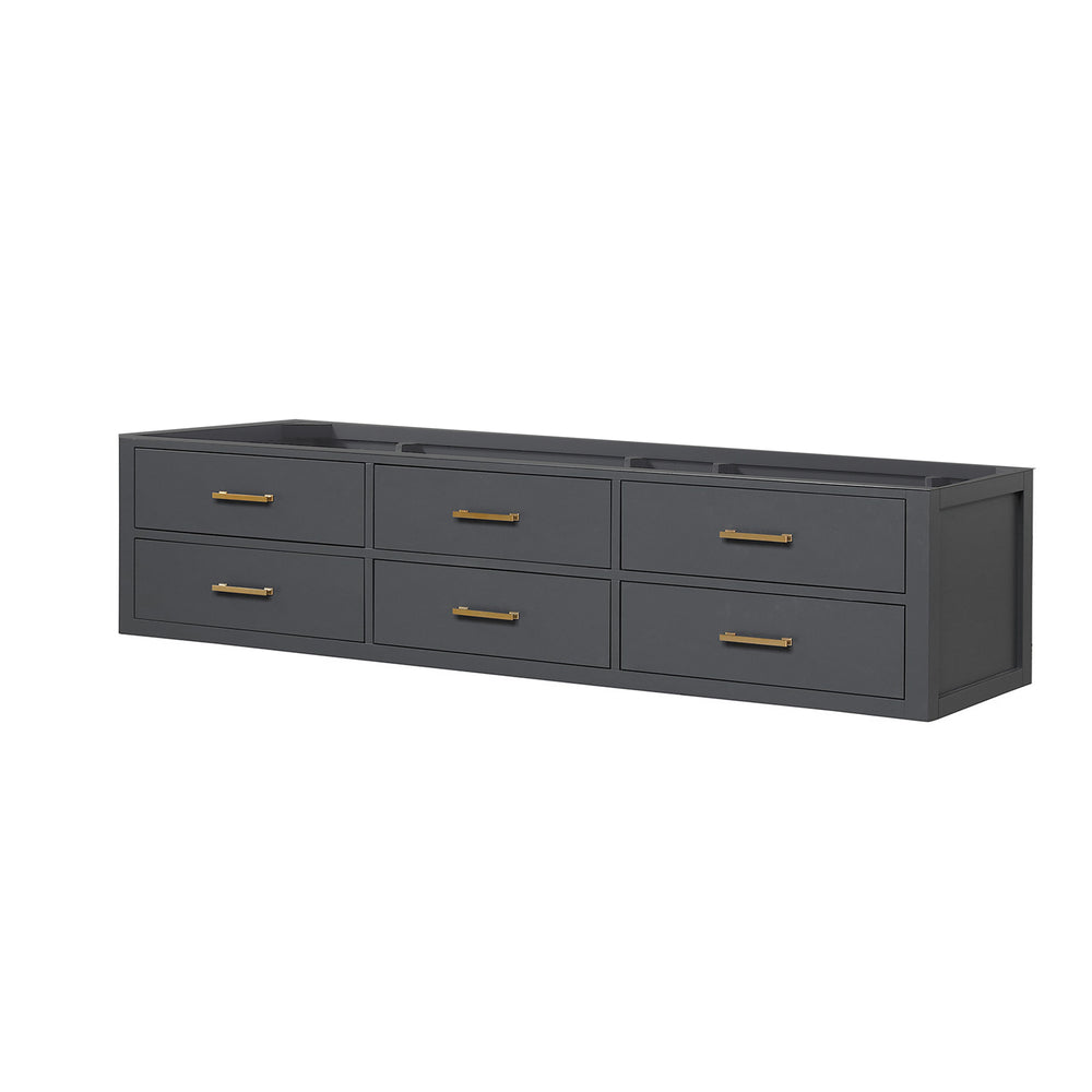 English Elm Black Double Bath Vanity - 80" Midcentury Modern Design With Ample Storage & Soft-Close Hardware B2731P258094
