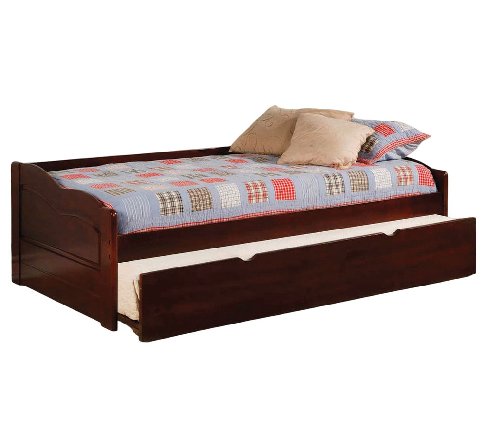 English Elm Cherry Classic Daybed With Attached Twin Trundle & Slat Kit, Low Profile Cherry Finish, Mattress-Ready Platform Bed 79.13"L B2741S00485