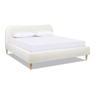 English Elm Jennifer Taylor Home - Roman Upholstered King Bed With Curved Headboard In Ivory Boucle - Modern Elegance & Eco-Friendly Style B2719P238213