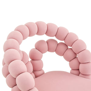 English Elm Modern Velvet Bubble Back Dining Accent Chair Set Glam Sculpted Upholstered Seating Gold,Pink W3875P446132