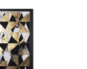 Sunpan OVERPRINT Diptych Set of 2 - 38" x 48" Modern Black Frame with Gold Leaf Accents for Luxe Decor A0320