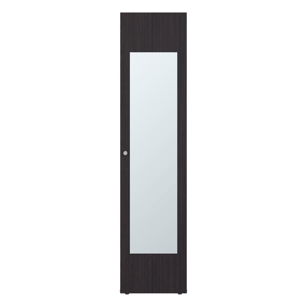 English Elm Home Freestanding Tall Mirrored Cabinet with Four Interior Shelves for Bedroom Bath Dark Walnut B200P465724