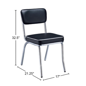 English Elm Set Of 2 Vintage-Inspired Upholstered Side Chairs With Chrome Frame For Stylish Dining Spaces B016P225404-GIGA