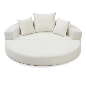 English Elm Convertible Corduroy Cloud Couch Bed with High-Density Foam, Boneless Futon Lounger for Cozy Relaxation Beige W2677P388979