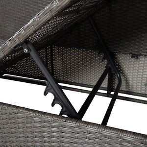 English Elm Patio 7-Piece Pe Wicker Furniture Set With Lounger Sofa, Cushions, And Glass Table For Outdoor Comfort W1703S00029-GIGA