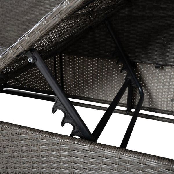 English Elm Patio 7-Piece Pe Wicker Furniture Set With Lounger Sofa, Cushions, And Glass Table For Outdoor Comfort W1703S00029-GIGA