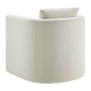 English Elm Sutton Ivory Performance Fabric Swivel Barrel Chair — Ultra-Soft, Stain-Resistant, Pocket Coil Comfort, Reversible Cushion, 360° Swivel B050P322582