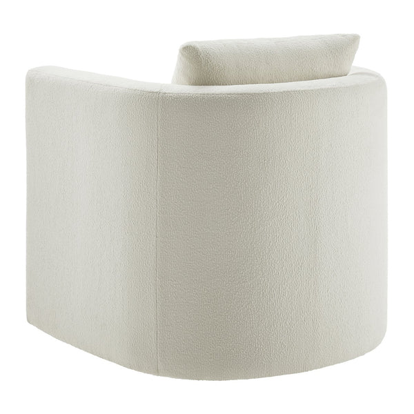English Elm Sutton Ivory Performance Fabric Swivel Barrel Chair — Ultra-Soft, Stain-Resistant, Pocket Coil Comfort, Reversible Cushion, 360° Swivel B050P322582