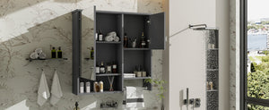 English Elm 29'' Wall Mounted Bathroom Cabinet with Mirror Towel Bar and Adjustable Shelving N710P209440E