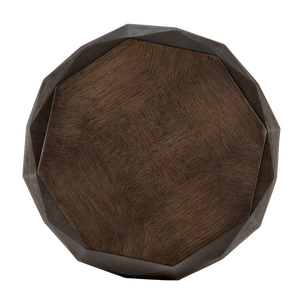 Kendall Dove Gray Accent Table – Elegant Octagonal Design with Polished Brass Base for Modern Spaces