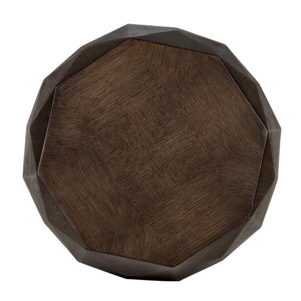 Kendall Dove Gray Accent Table – Elegant Octagonal Design with Polished Brass Base for Modern Spaces