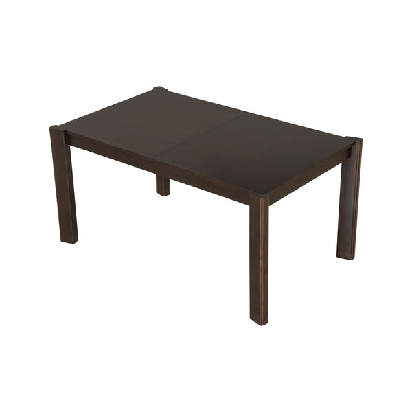 English Elm Expandable Solid Wood Farmhouse Dining Table with Smooth Gliding Extension, Space-Saving Design for 4–8 Guests Walnut N842P271655D