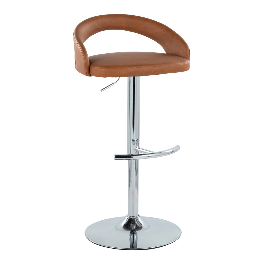 English Elm Adjustable Swivel Barstools Faux Leather Seats Polished Chrome Base Set of 3 B202S02046