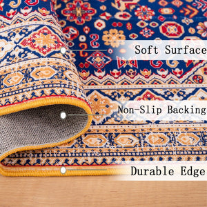 English Elm Area Rug 8X10 Vintage Bohemia Persian-Inspired Non-Slip Washable Rug For Living Room & Bedroom W2907P265139