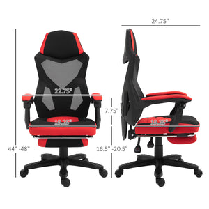 English Elm Vinsetto Ergonomic Home Office Chair with Mesh Back, Lumbar Support, Recline to 135° & Wheels Red W2225P250022