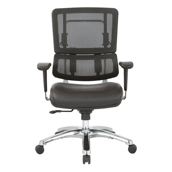 OSP Home Furnishings Vertical Mesh Back Manager Chair with Lumbar Support for Modern Home Office Use Dillon 99662C-R107