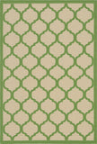 Unique Loom Outdoor Trellis Moroccan Machine Made Geometric Rug Beige and Green, Green 6' 1" x 9' 0"
