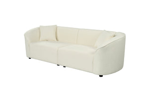 English Elm Christopher Knight Home® - 87" Curved Sofa In Beige: Luxurious Bouclé Fabric, Modern Design & Sturdy Frame For Stylish Living Spaces N767P2323857U