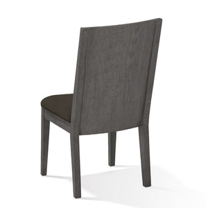 English Elm Axel Solid Mahogany Panel Back Dining Chair Set with Gray Padded Seat for Two B056P412604