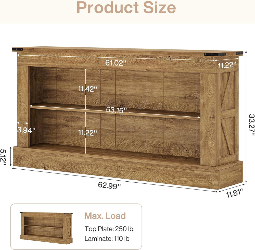English Elm Sleek Wood Grain Console Table Geometric Base Slim Entryway Sofa Foyer Accent T3971P464338