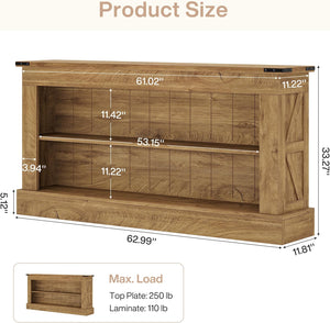 English Elm Sleek Wood Grain Console Table Geometric Base Slim Entryway Sofa Foyer Accent T3971P464338